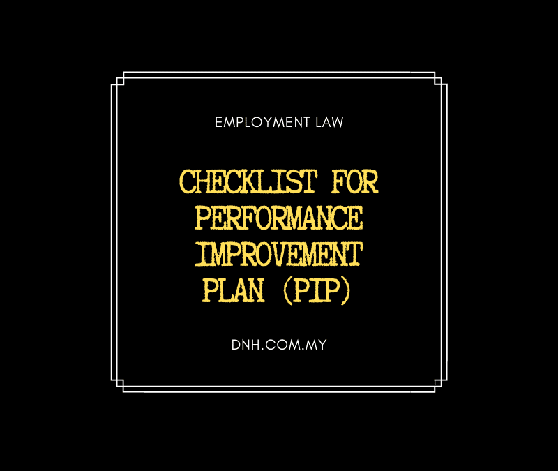 Checklist for Performance Improvement Plan (PIP)