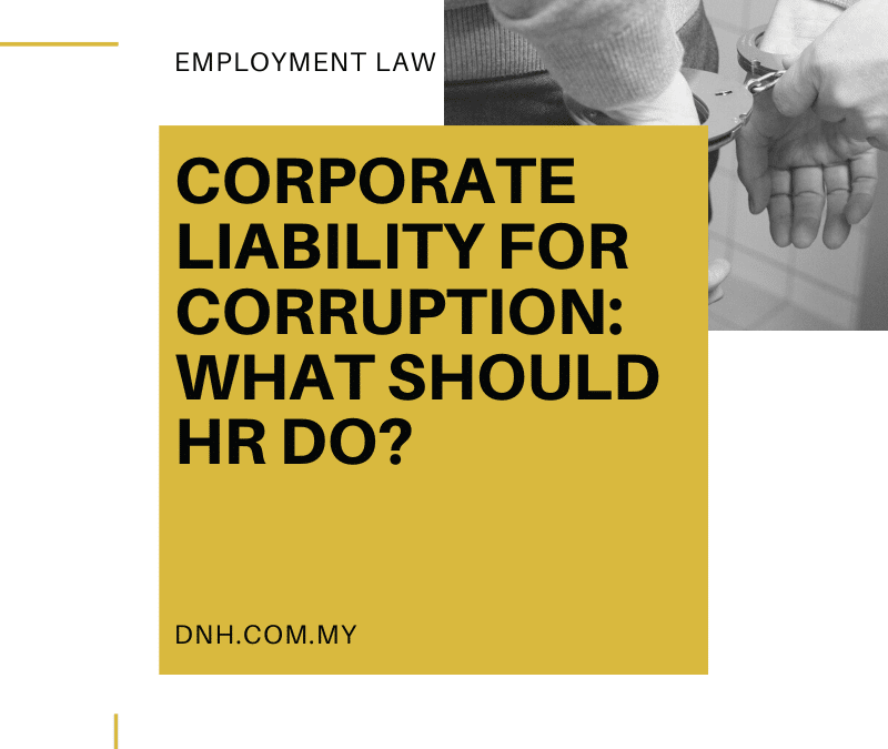 Corporate Liability for Corruption: What should HR do?